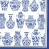 Boston International Rosanne Beck - Blue And White Urns Paper Cocktail Napkin Napkins