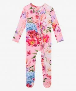Posh Peanut Brisa Footie Ruffled Zippered One Piece