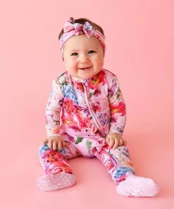 Posh Peanut Brisa Footie Ruffled Zippered One Piece