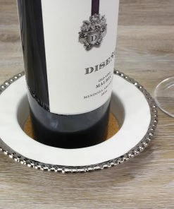 Pampa Bay Gifts Wine Bottle Coaster - White (Salerno)