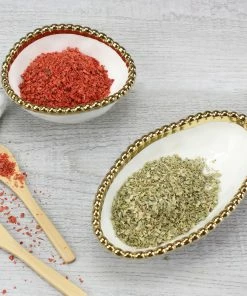 Pampa Bay Gifts Long Condiment Bowl - White Gold