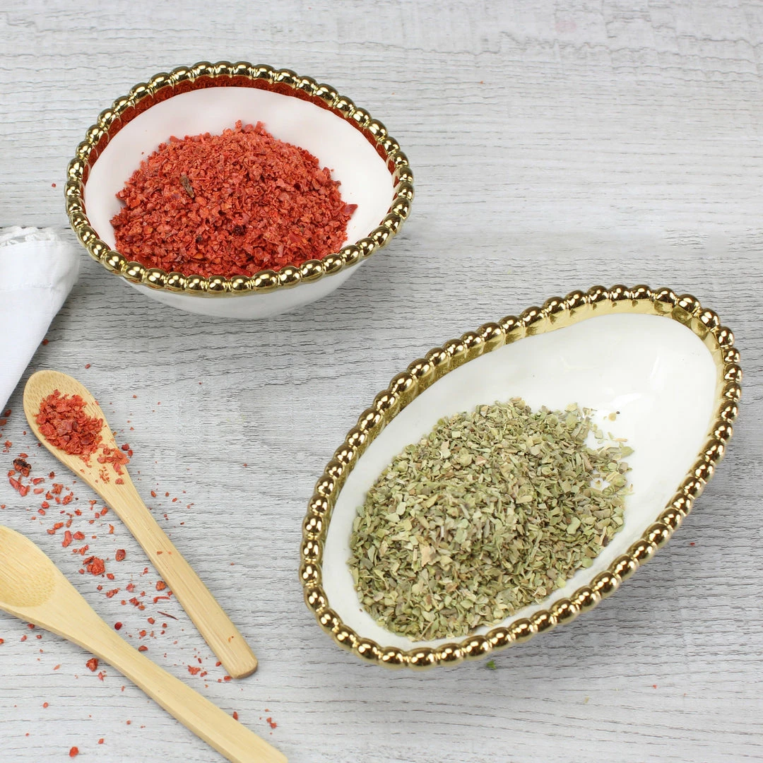 Pampa Bay Gifts Long Condiment Bowl - White Gold