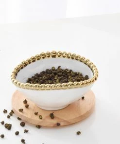 Pampa Bay Oval Condiment Bowl - White Gold (Golden Salerno) Gifts