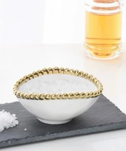 Pampa Bay Oval Condiment Bowl - White Gold (Golden Salerno) Gifts