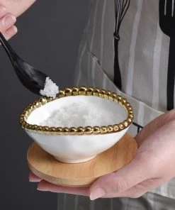 Pampa Bay Oval Condiment Bowl - White Gold (Golden Salerno) Gifts