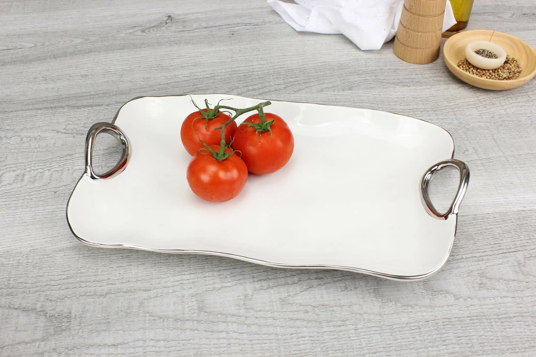 Pampa Bay Medium Tray - White (Handle With Style) Gifts