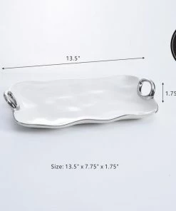 Pampa Bay Medium Tray - White (Handle With Style) Gifts
