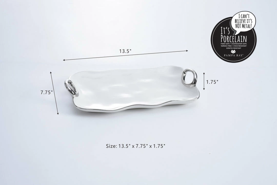 Pampa Bay Medium Tray - White (Handle With Style) Gifts