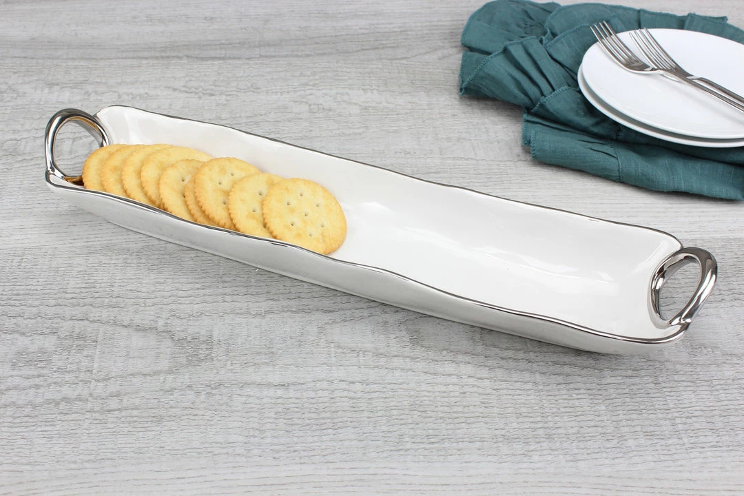 Pampa Bay Cracker Tray - White (Handle With Style) Gifts