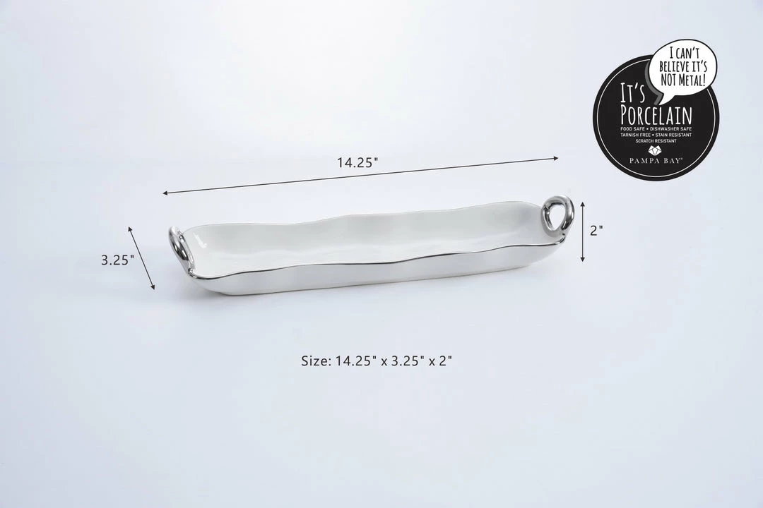 Pampa Bay Cracker Tray - White (Handle With Style) Gifts