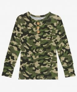 Posh Peanut Cadet Long Sleeve Henley Pajamas Baby