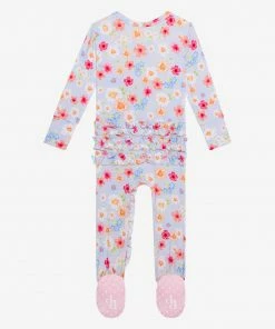 Posh Peanut Carissa Footie Ruffled Zippered One Piece