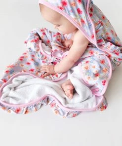 Posh Peanut Baby Carissa Ruffled Hooded Towel