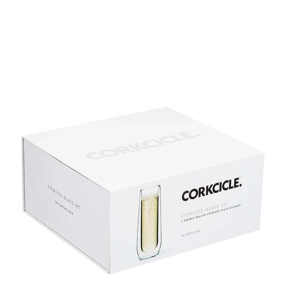 Corkcicle Clear Flute Glass Set