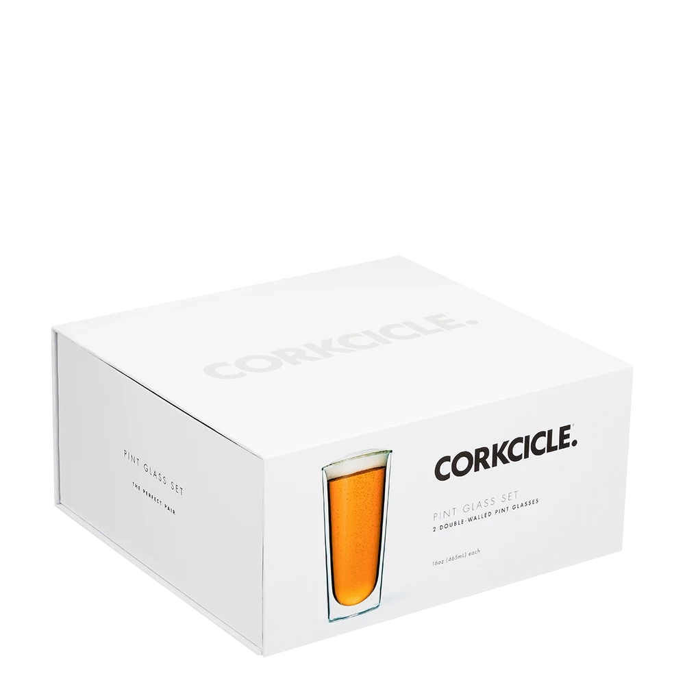 Corkcicle Drinkware Clear Glass Pint Set