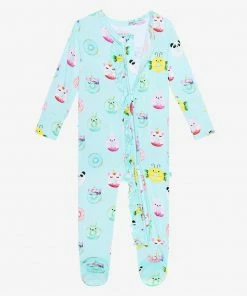 Posh Peanut Donuts Footie Ruffled Zippered One Piece Baby