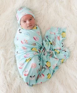 Posh Peanut Baby Donuts Infant Swaddle And Beanie Set