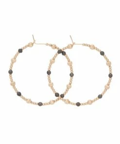 Enewton Beaded 1.75” Hoop - Dignity Gold Sincereity Pattern