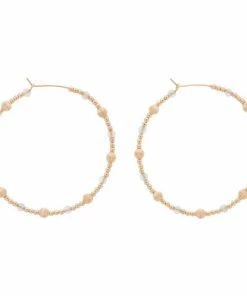 Enewton Beaded 1.75” Hoop - Dignity Gold Sincereity Pattern
