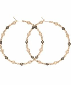 Enewton Beaded 1.75” Hoop - Dignity Gold Sincereity Pattern