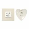 East Of India "Mr & Mrs" Heart-Shaped Ring Dish In Gift Box Gifts