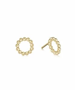 Enewton Classic Beaded Halo Stud - 2MM Bead Gold