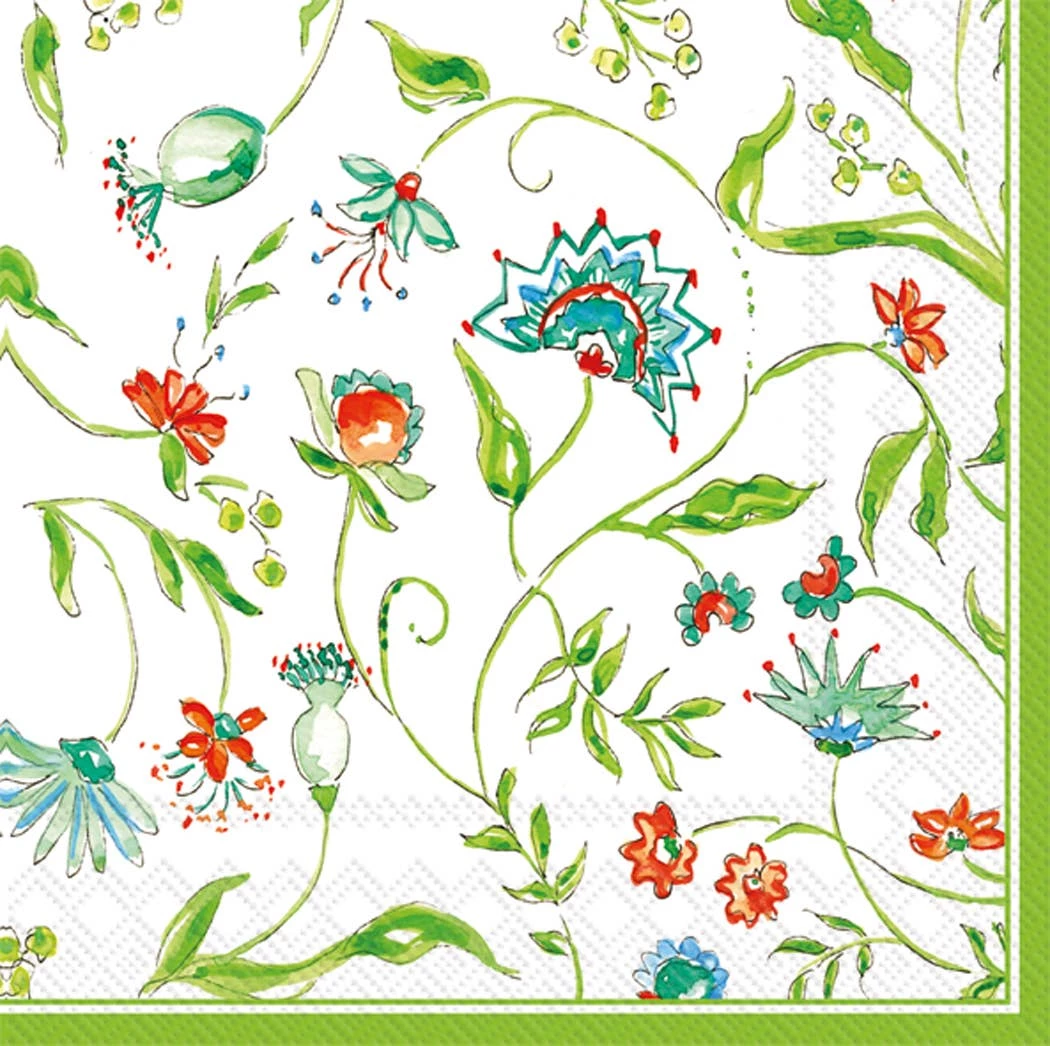Boston International Napkins Rosanne Beck - Ella Lime Paper Cocktail Napkin