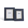 Two's Company Navy Ostrich Photo Frames With Gold Edge (5 X 7)