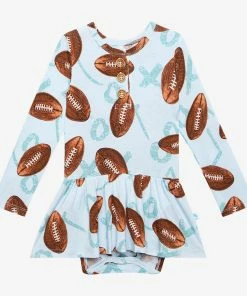 Posh Peanut Field Day Long Sleeve Henley Twirl Skirt Bodysuit Baby
