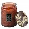 Voluspa Forbidden Fig - Large Embossed Glass Candle With Lid Gifts