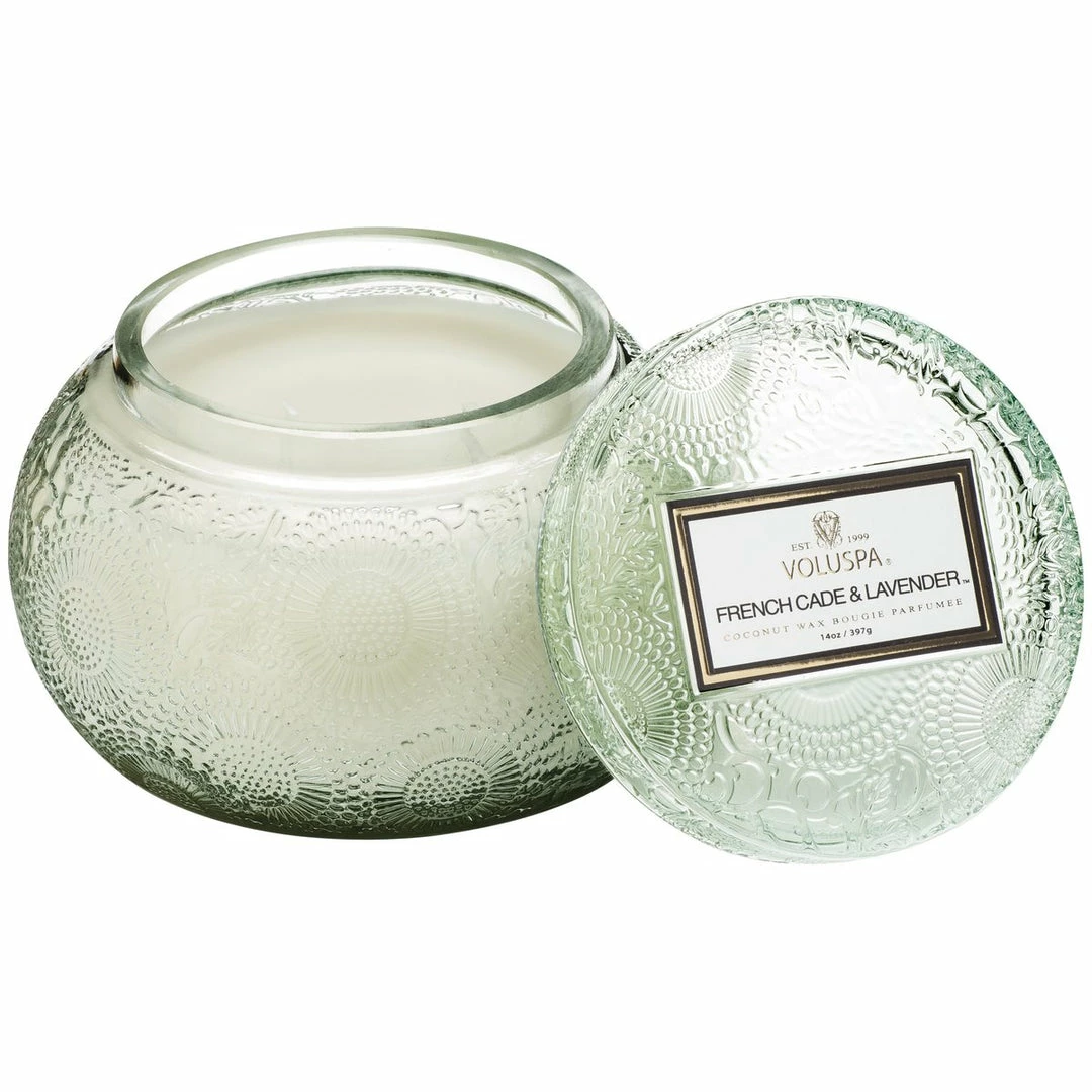 Voluspa French Cade Lavender - Embossed Chawan Bowl Glass Candle Gifts