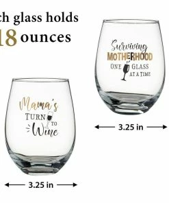 Lillian Rose "Surviving Motherhood One Glass At A Time" Stemless Wine Glass