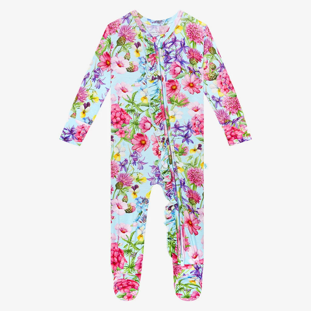 Posh Peanut Baby Hadley Footie Ruffled Zippered One Piece