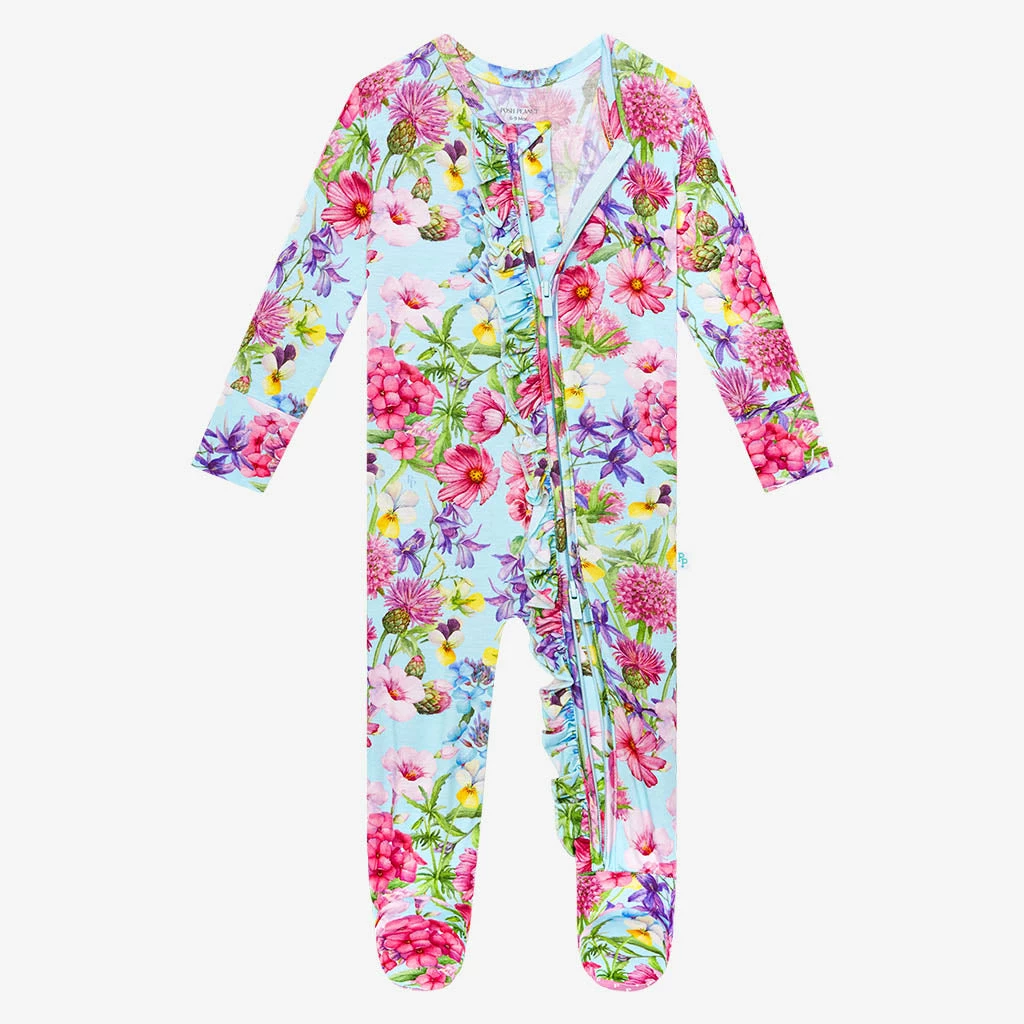 Posh Peanut Baby Hadley Footie Ruffled Zippered One Piece