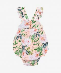 Posh Peanut Baby Harper Henley Ruffled Capsleeve Bubble Romper