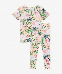 Posh Peanut Baby Harper Basic Short Sleeve Micro Ruffled Shirt And Long Pant