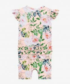 Posh Peanut Baby Harper Basic Ruffled Capsleeve Short Length Romper