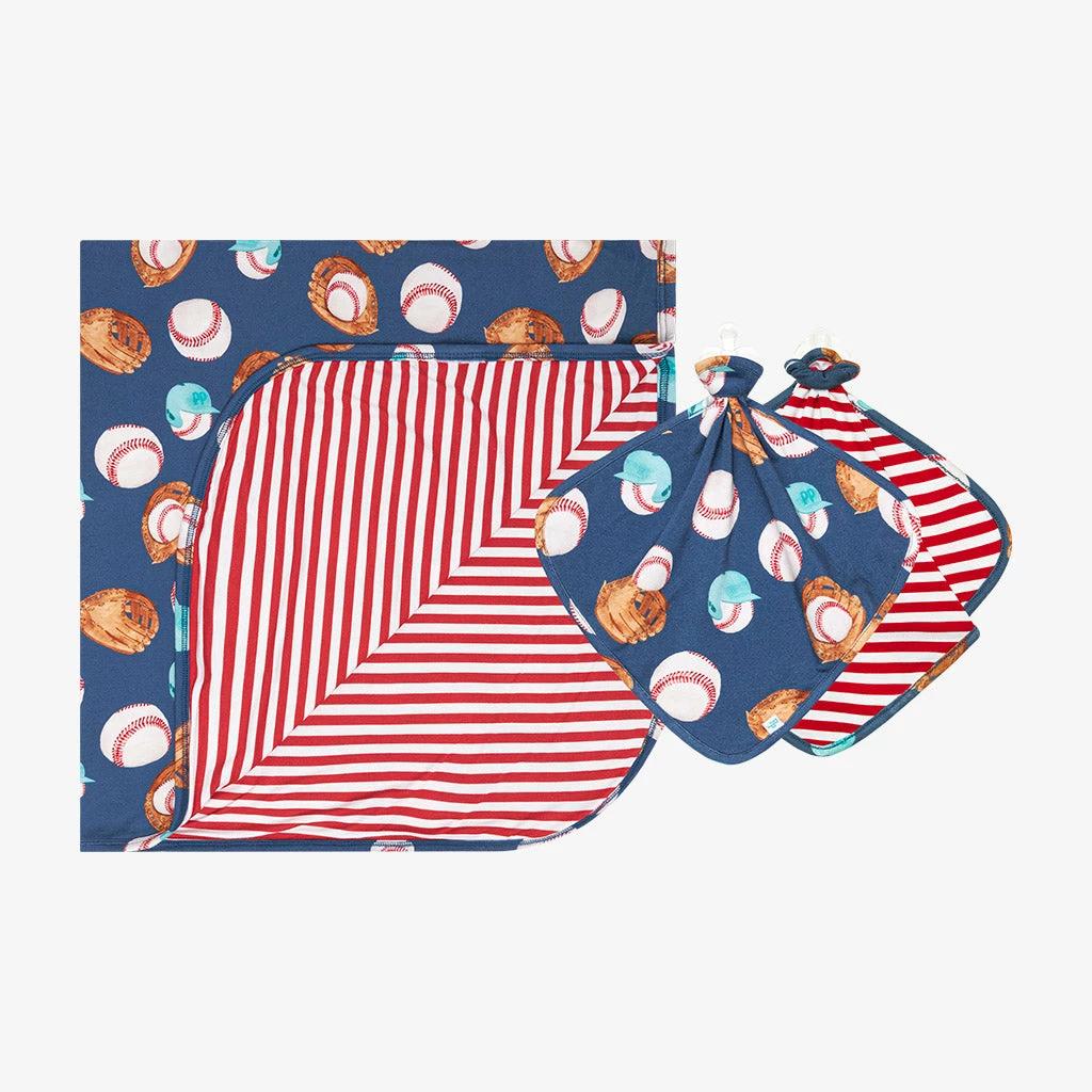 Posh Peanut Homer & Home Run Stripe Patoo & Lovey Set Baby