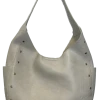 Ahdorned The Julie - Faux Leather Studded Hobo Bag (Cream)