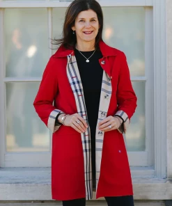 Rainraps Jester Red & Plaid RAINTRENCH (with Detachable Hood) Apparel