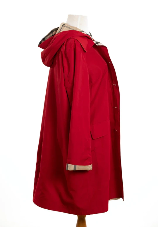 Rainraps Jester Red & Plaid RAINTRENCH (with Detachable Hood) Apparel