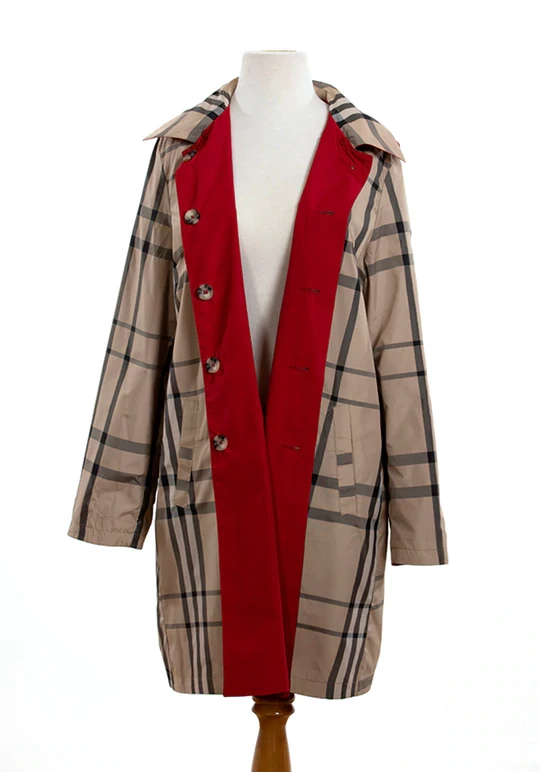 Rainraps Jester Red & Plaid RAINTRENCH (with Detachable Hood) Apparel