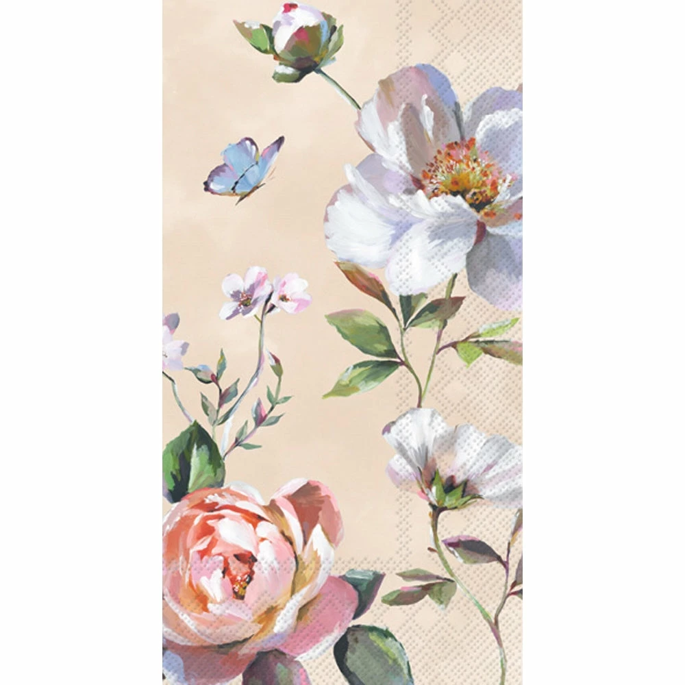 Boston International Napkins Paper Guest Towels Pack Of 16 - Jonna Cream