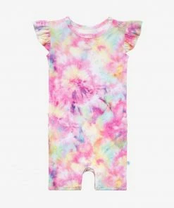 Posh Peanut Joplin Basic Ruffled Capsleeve Short Length Romper