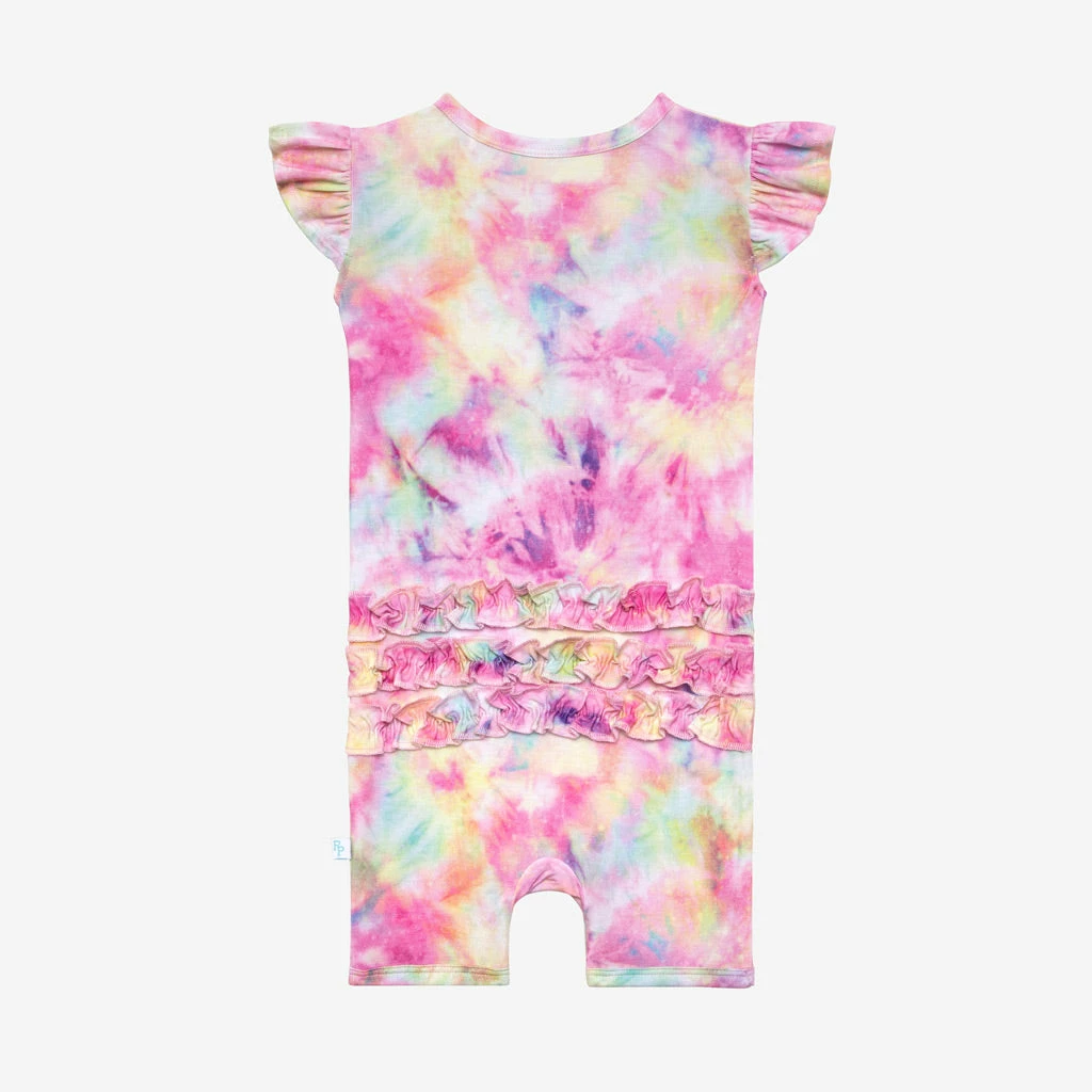 Posh Peanut Joplin Basic Ruffled Capsleeve Short Length Romper