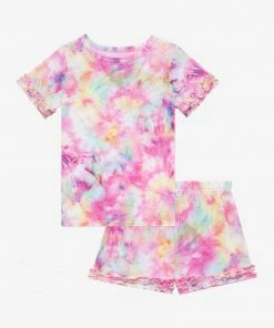 Posh Peanut Joplin Basic Short Sleeve Micro Ruffled T-Shirt & Micro Ruffled Shorts