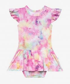 Posh Peanut Joplin Ruffled Capsleeve Basic Twirl Skirt Bodysuit