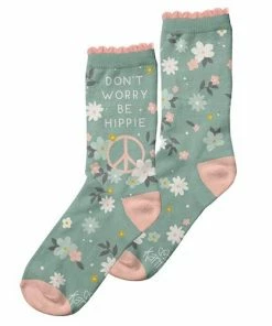 Karma Hippie (Don't Worry Be Hippie) Crew Socks Apparel