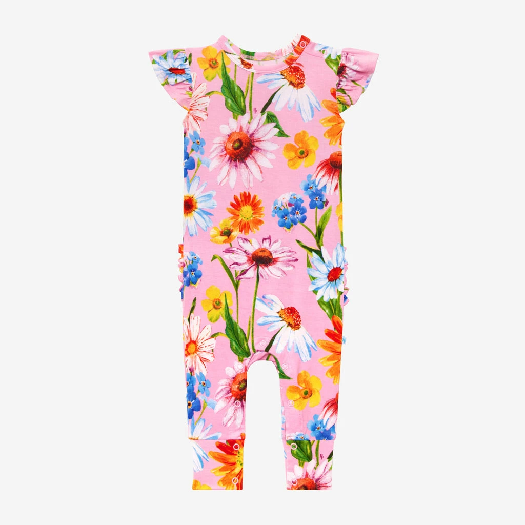 Posh Peanut Baby Kaileigh Ruffled Cap Sleeve Romper