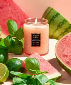 Voluspa Kalahari Watermelon - 5.5 Oz Embossed Glass Jar Candle With Lid